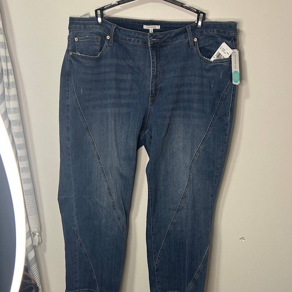 NWT ladies‎ STS Blue Wide Leg Jeans - Dark Blue size 24